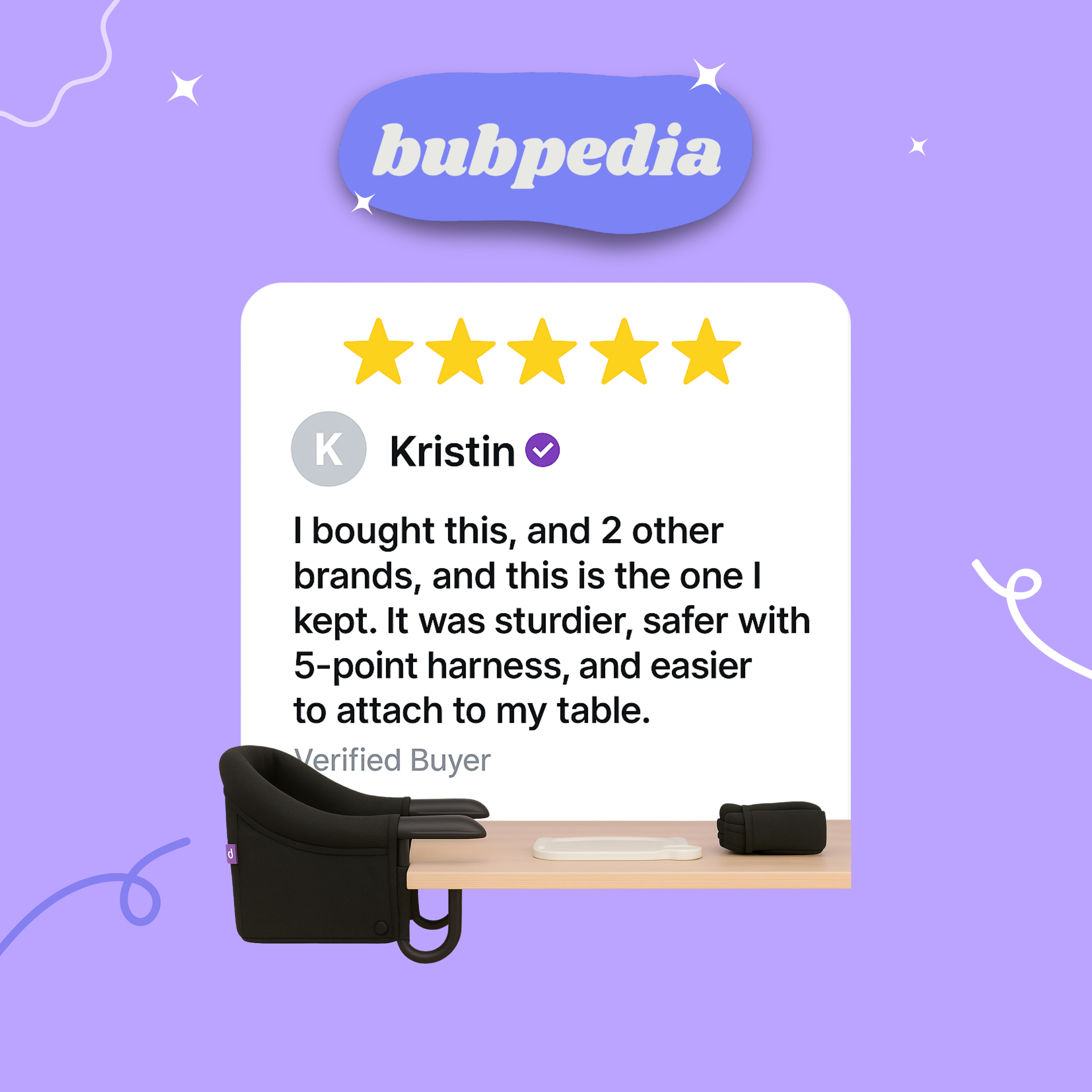 Bubpedia™ Portable Hook-On High Chair