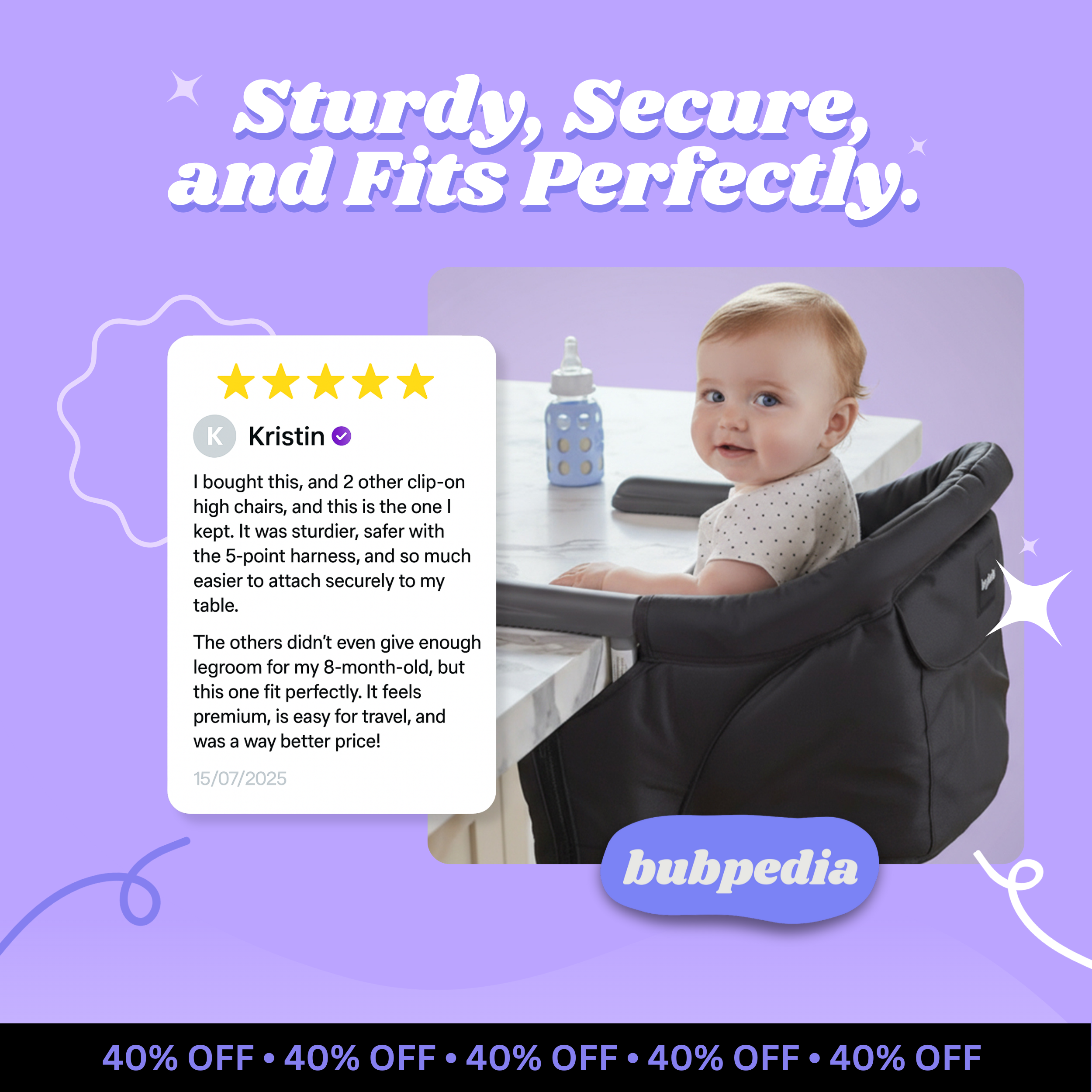 Bubpedia™ Portable Hook-On High Chair